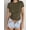 Short Sleeve-Army Green, variant on MOYIKO Crewneck T Shirts for Women Short Sleeve Slim Fitted Tees Basic Tight Summer Tops