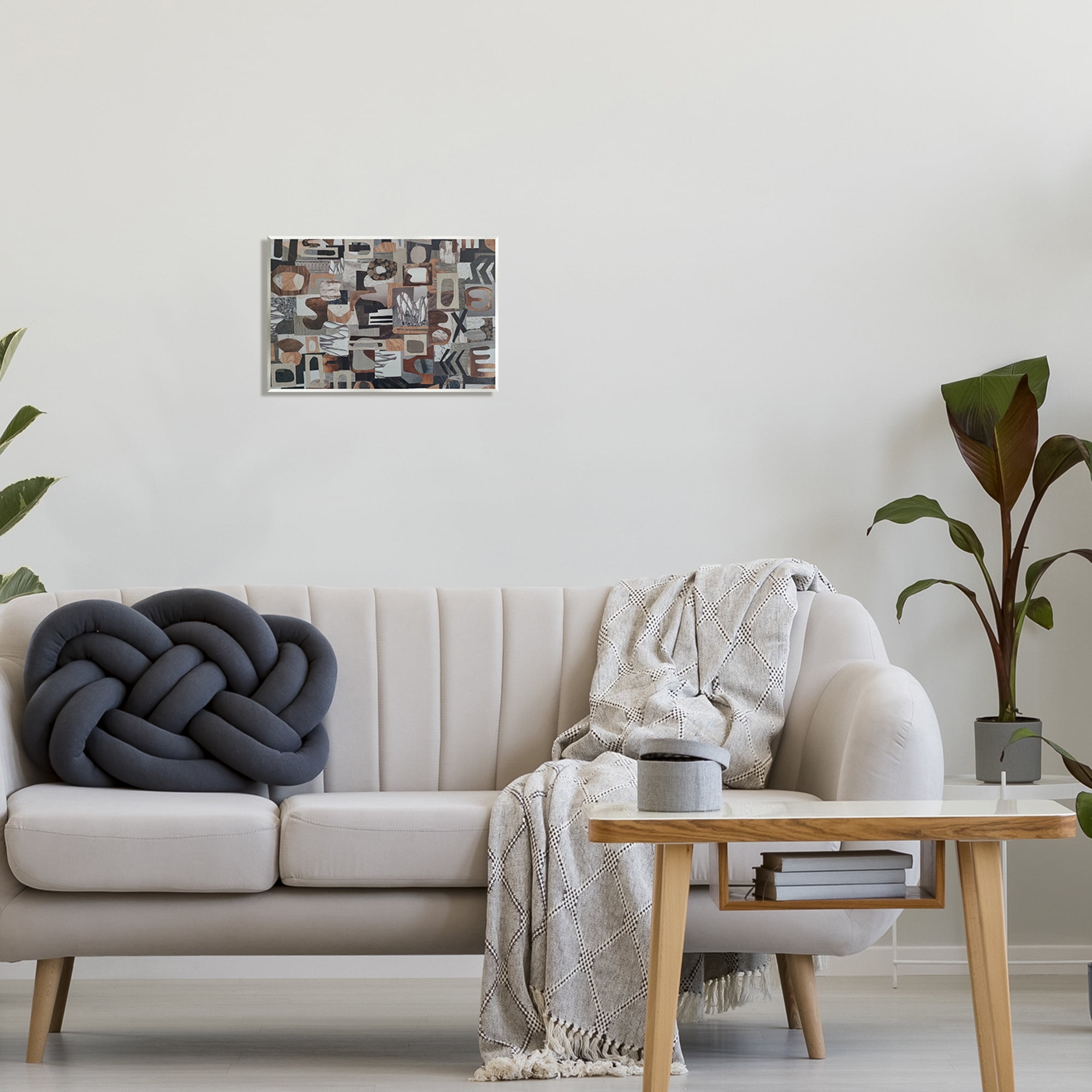 Stupell Contemporary Earth Tones Shapes Collage Abstract Painting Wall Plaque Unframed Art Print Wall Art