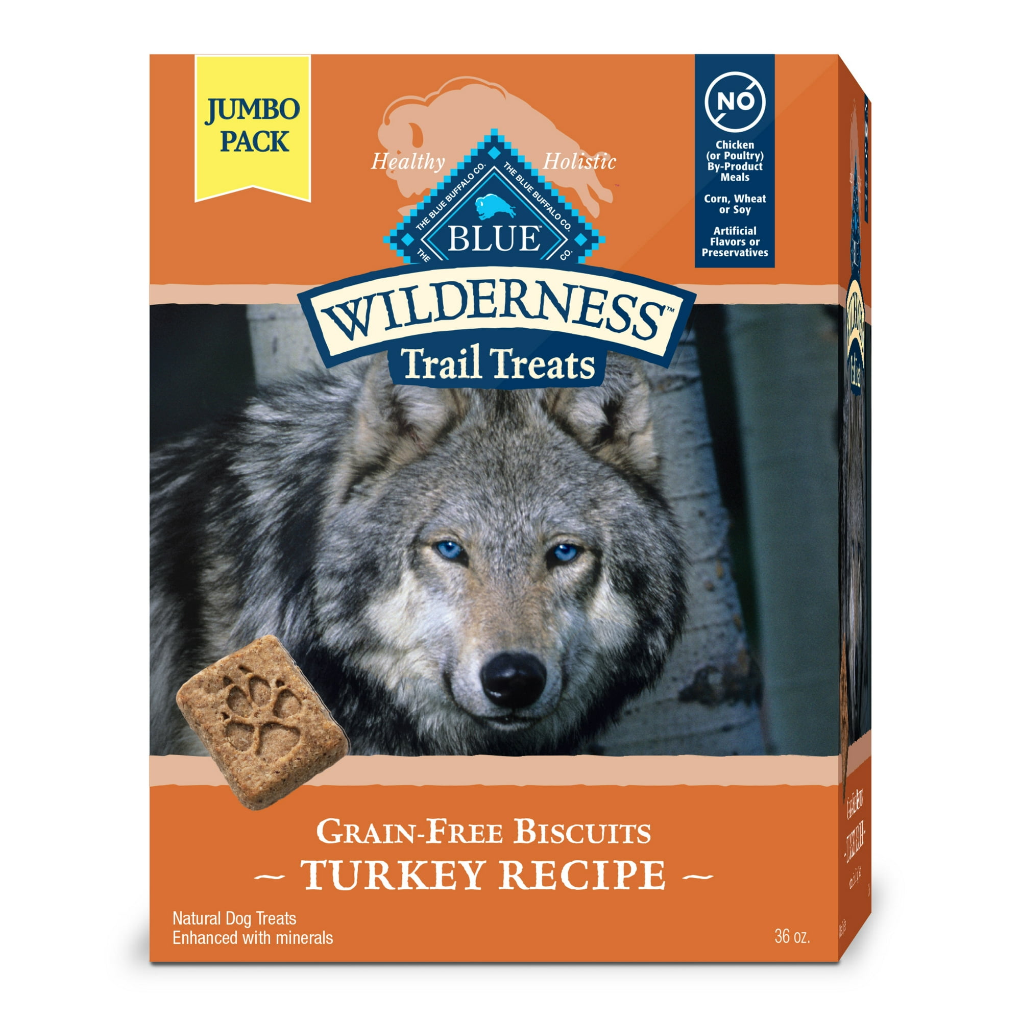 Blue Buffalo Wilderness Trail Treats Crunchy Dog Biscuits, Grain-Free, Turkey, 36-oz.