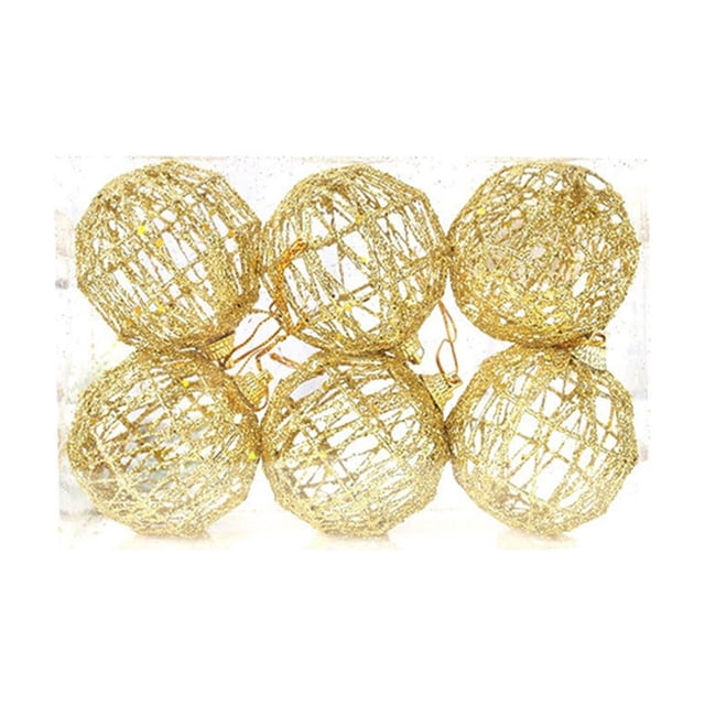 SDNall Christmas Tree Decorations, Christmas Tree ornaments, Christmas Decoration Balls Christmas Balls Christmas Gold Powder Hollow Balls Christmas Balls Christmas Tree Decoration Pendants