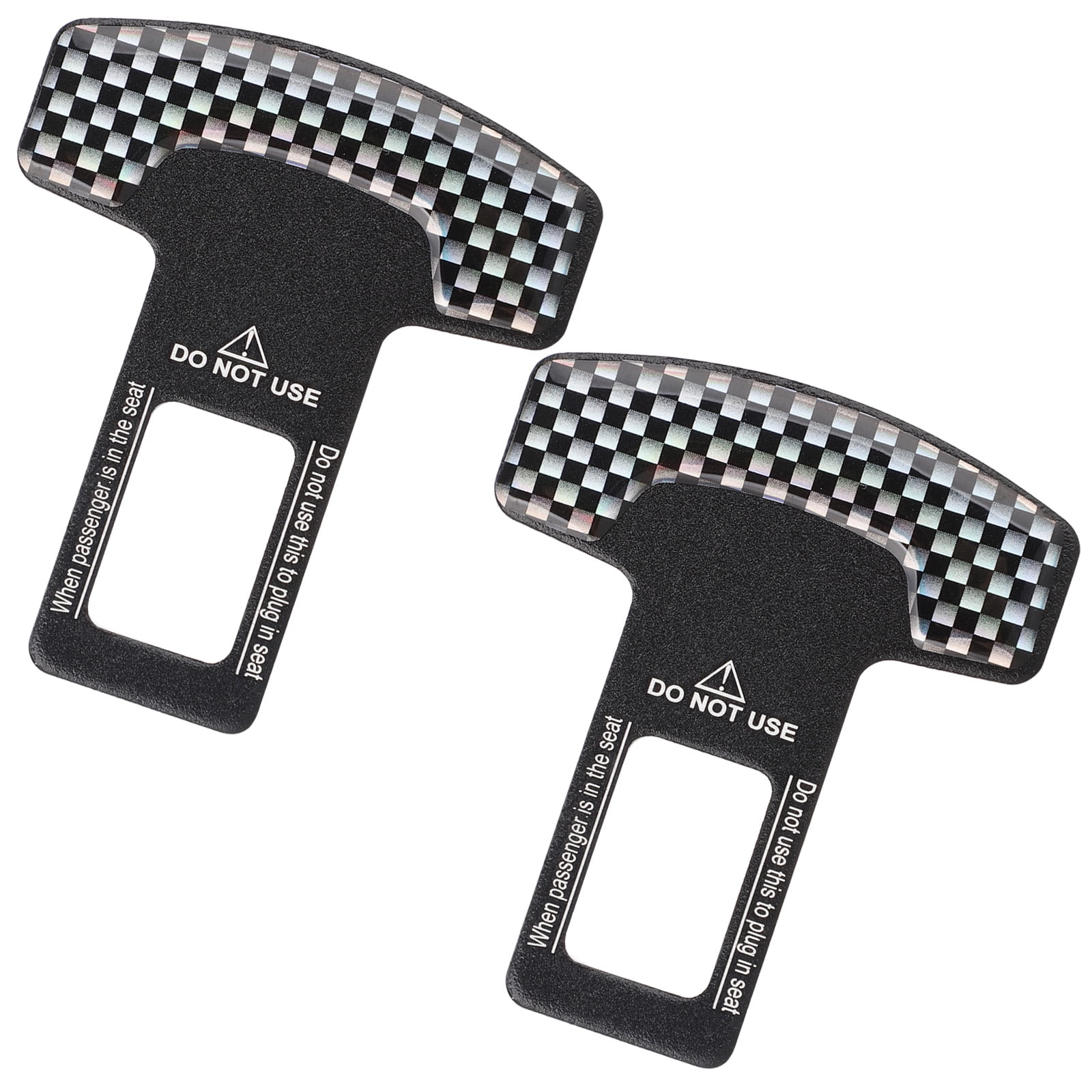 Universal 2PCS Car Seat Belt Plug Buckle Extension Clip Alarm Stopper Canceller 