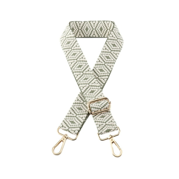 Qarigey Bolso Cinturón ancho Bolso bandolera Correa Engrosamiento Bolsas de mensajero Parte Accesorio Correas de correas ligeras Viajes, Equipaje y Accesorios Varios Verde Botón dorado claro