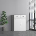 Lockable File Drawer Locking Steel File Cabinet with 2 Drawers & Double Door Storage ...