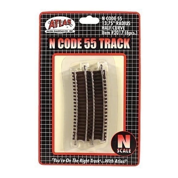 Atlas 2017 N Scale Code 55 13.75" Radius Half Curve