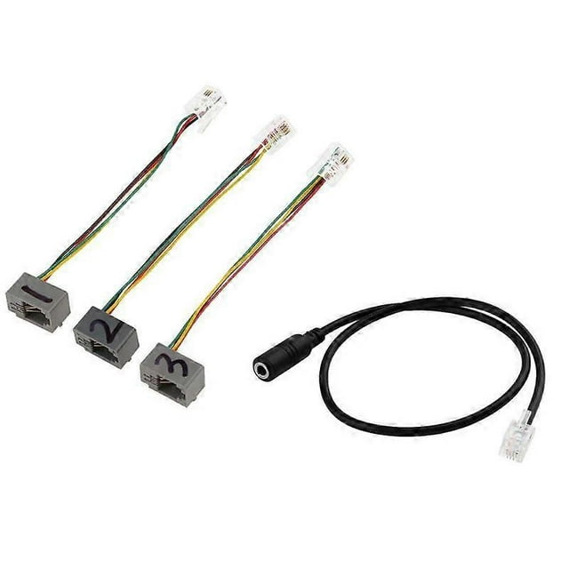 RJ9 4P4C Male Plug to 3.5mm Female Jack Headset Audio Phone Converter Adapter Extension Cable Wire C
