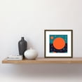 thumbnail image 2 of Abstract Planets In Space Cosmos Stars Orange Turquoise Painting Square Wooden Framed Wall Art Print Picture 8X8 Inch, 2 of 4
