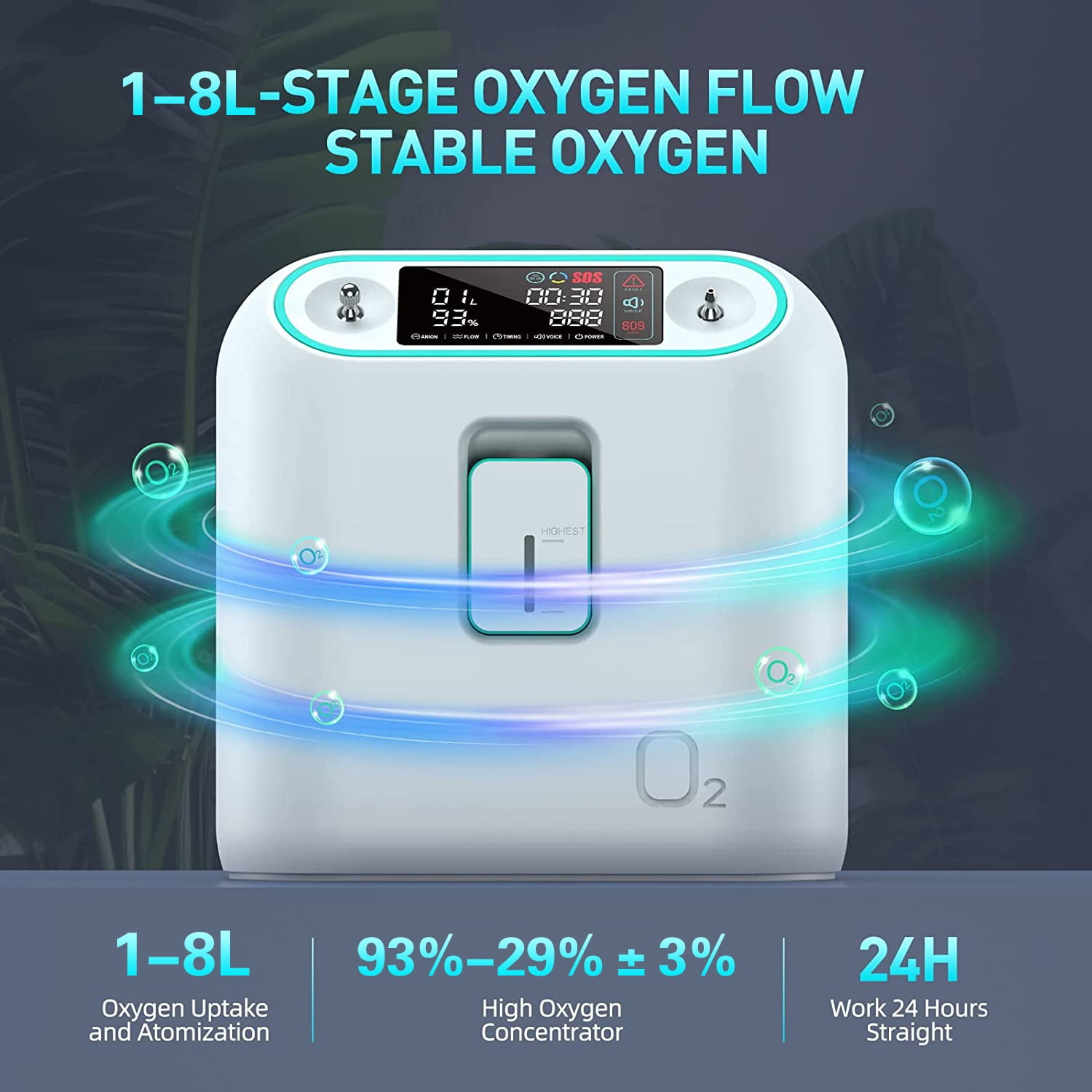 Household1-8L oxygen tube machine with Oxygen Masks