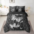 thumbnail image 3 of Manfei Bohemian Butterfly 7pcs Bedding Comforter Set, Mandala Grey Paisley Queen Bedding Sets, Hippie Western Animal Reversible Queen Sheet Sets, Breathable Home Decor, 3 of 8