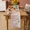 thumbnail image 2 of Butterfly Flower Table Runner - 90 Inch Long Farmhouse Country Pink Floral on Linen Cotton and Linen Blended Dress Scarves Farmhouse Table Runner for Kitchen Dining, Coffee Table, 13" x 90", 2 of 8