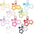 thumbnail image 1 of 10 llaveros acrílicos de estrella en 10 colores, llaveros de estrellas, llaveros de campana de colores, estrellas de cinco puntas, cierre de color caramelo, dije con clip, llaveros colgantes, 1 of 6