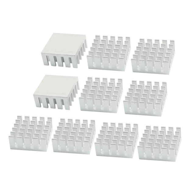 10Pcs Silver Tone Aluminum Heatsink Cooling Fin 22mm x 22mm x 10mm for CPU RAM