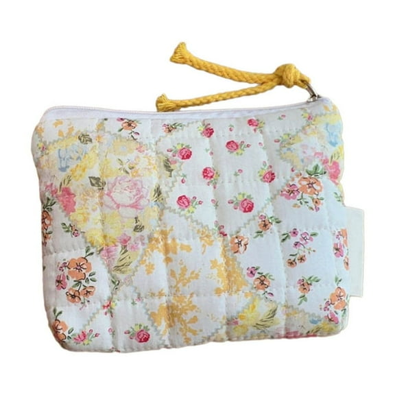 Quilted Cotton Coin Purse for Women Small Cosmetic Pouches Makeup Bags Pocket