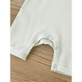 thumbnail image 4 of Baby Girl Boy Solid Romper Short Sleeve Jumpsuit Button Cotton Clothing, 4 of 6
