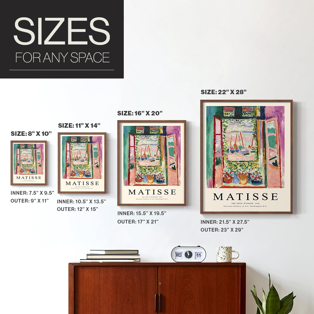 Matisse CXCVII Framed Print in Brown Solid Wood 8 x 10 Framed Print