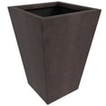 thumbnail image 2 of LeisureMod Serene Mid-Century Modern Fiberstone and Clay Planter - Tapered Square Plant Pot with Drainage Holes for Indoor and Outdoor Home (Brown, 21" Height), 2 of 6