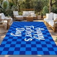thumbnail image 3 of Fsddascl Happy Father's Day Outdoor Rug for Patio/Deck/Porch, Non-Slip Large Area Rug 6 x 9 Ft, Blue Checkered Plaid Indoor Outdoor Rugs Washable Area Rugs, Reversible Camping Rug Carpet Runner, 3 of 5