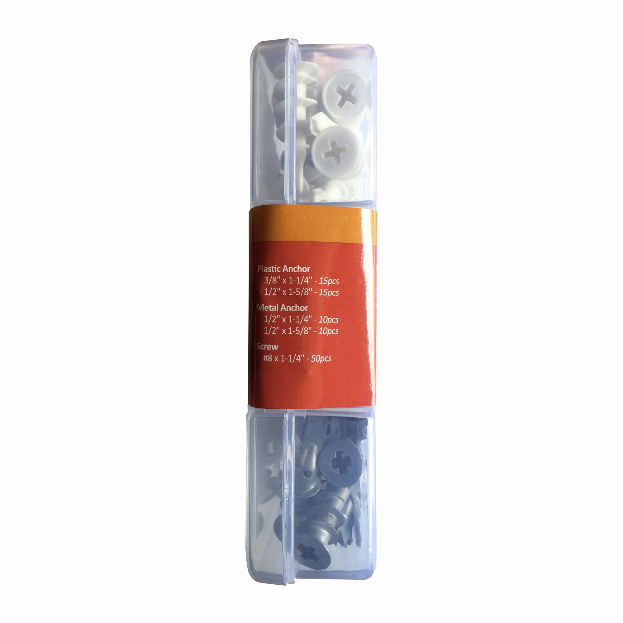 Robtec Drywall Anchor Assortment, 3/8”- ½” x 1-1/4”–1-5/8” (100-Pack)