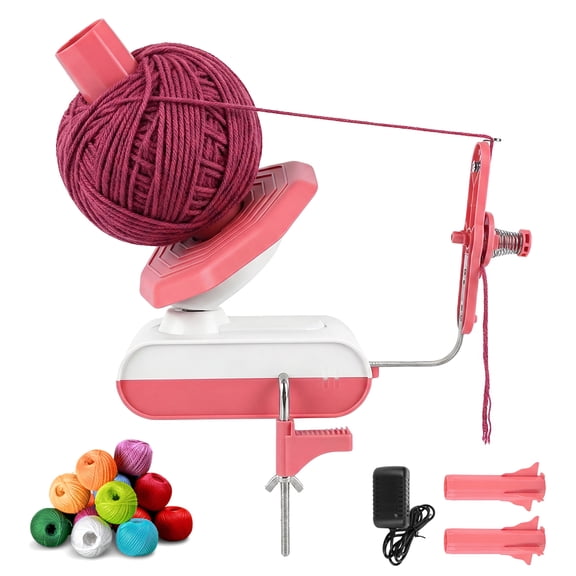 Yucurem Yarn Winder for Crocheting, Electric Yarn Winder with Tabletop Clamp, Automatic Crochet Wheel for Beginner, Crocheting Tools Supplies