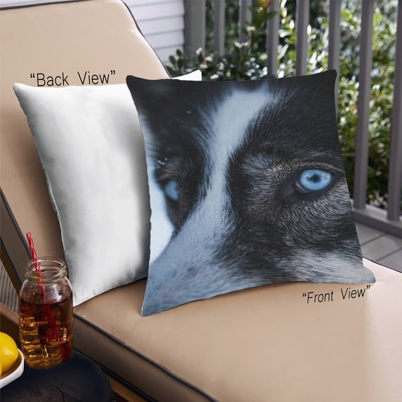 Ahgly Company Animals Wolf Outdoor Throw Pillow, 18 inch by 18 inch