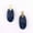 Gold Navy Blue, variant on Resin Oval Turquoise Stone Leopard Geometric Dangle Earrings Women Jewelry