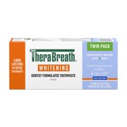 TheraBreath Whitening Toothpaste, Peroxide-Free & Anticavity, Dazzling Mint, 4 oz, 2-Pack