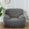 thumbnail image 2 of Stretch Elastic, Anti-Wrinkle, Pure Color Slipcover For 1-4 Seater Sofas For Moving Living Room Furniture (2 Seater, Gray), 2 of 7