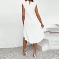 thumbnail image 4 of Dolkfu White Summer&Fall Dresses for Women 2026 Refined V-Neck Sleeveless Mid-Length Shift Dresses Solid Modern Relaxed Fit Romance Dresses White,M, 4 of 6