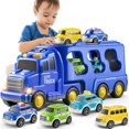 thumbnail image 1 of TEMI Vehículos de transporte de camiones para niños pequeños, juguetes 5 en 1 para niños de 3 4 5 6 7 años, coches de juguete para niños pequeños de 1 a 3 años, juego de potencia de fricción para niño, 1 of 4