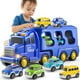 thumbnail image 3 of TEMI Truck Toys para niños de 3 4 5 6 7 años - Paquete de 5 vehículos de transporte urbano, juguetes para niños, coche para niñas y niños pequeños, juego de potencia de fricción, juguetes de vehículos, 3 of 4