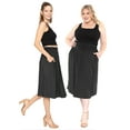 thumbnail image 2 of Stretch Is Comfort Women's Casual Ruched Below Knee Length Midi Skirt with Pockets | Adult Small- 3x, 2 of 6