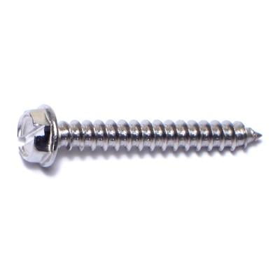

#8 x 1-1/4 18-8 Stainless Steel Slotted Hex Washer Head Sheet Metal Screws SMSHSS-244