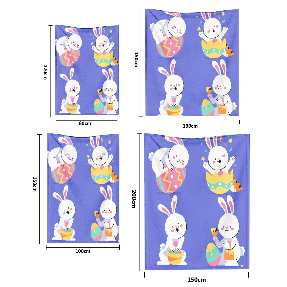 Easter Bunny Throws Blanket For All Season 3D Printed Throws Bedding Easter Eggs Blanket For