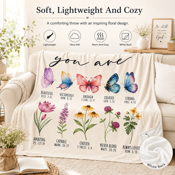 Christian Gifts for Women, Religious Birthday Gifts for Women, Inspirational Catholic Spiritual Gifts for Mom Sister Friend, Baptism Gifts for Girl, Christian Bible Verse Throw Blanket 30"x40"