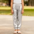 thumbnail image 2 of Qopobobo Toddler Girl Pants Girls Black Pants Toddler Girls' Fleece Pants Baby Casual Pull On Active Sweatpants Warm Joggers with Pockets Drawstring Silver,10-11 Years, 2 of 6