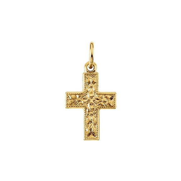 14k Yellow Gold Small Cross Pendant 10x7.5mm - .2 Grams
