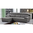 thumbnail image 1 of US Pride Furniture Amador Tufted Leather 2-pc Left Facing Sectional Sofa, Grey, S0111L-2Pc, 1 of 5