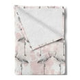 thumbnail image 2 of Romantic Soft Flannel Fleece Throw Blanket, Flamingos Shaping Hearts Heads Love Animal Valentines Illustration, Cozy Plush for Indoor and Outdoor Use, 50" x 70", Pale Pink Grey, by Ambesonne, 2 of 5