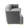 thumbnail image 3 of Modway Encompass Modern Channel Tufted Performance Velvet Sofa in Gray/Gold, 3 of 8
