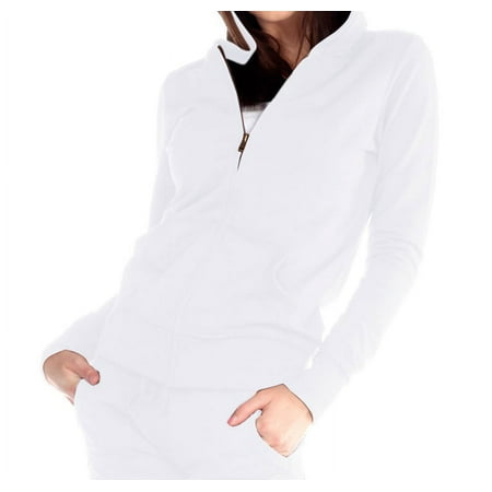 Kavio Junior Raw Edge Regular Zip Hoodie Jacket JFP0426 - White - Large