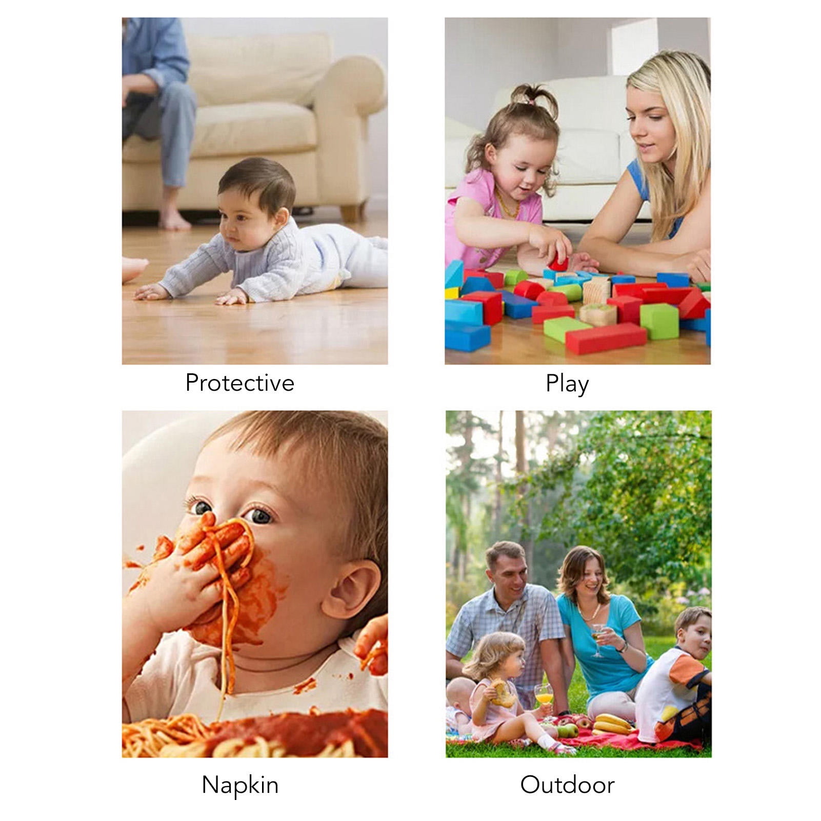 LAZIOEGR Waterproof Slip‑Resistant High Chair & Toddler Mat – Large, Portable, Washable, Multi‑Use Outdoor Play & Picnic Pad