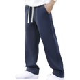 thumbnail image 1 of Afdoent Mens Casual Pants Men Draw Rope Design Loose Leisure Lazy Pants Comfort Style, 1 of 9