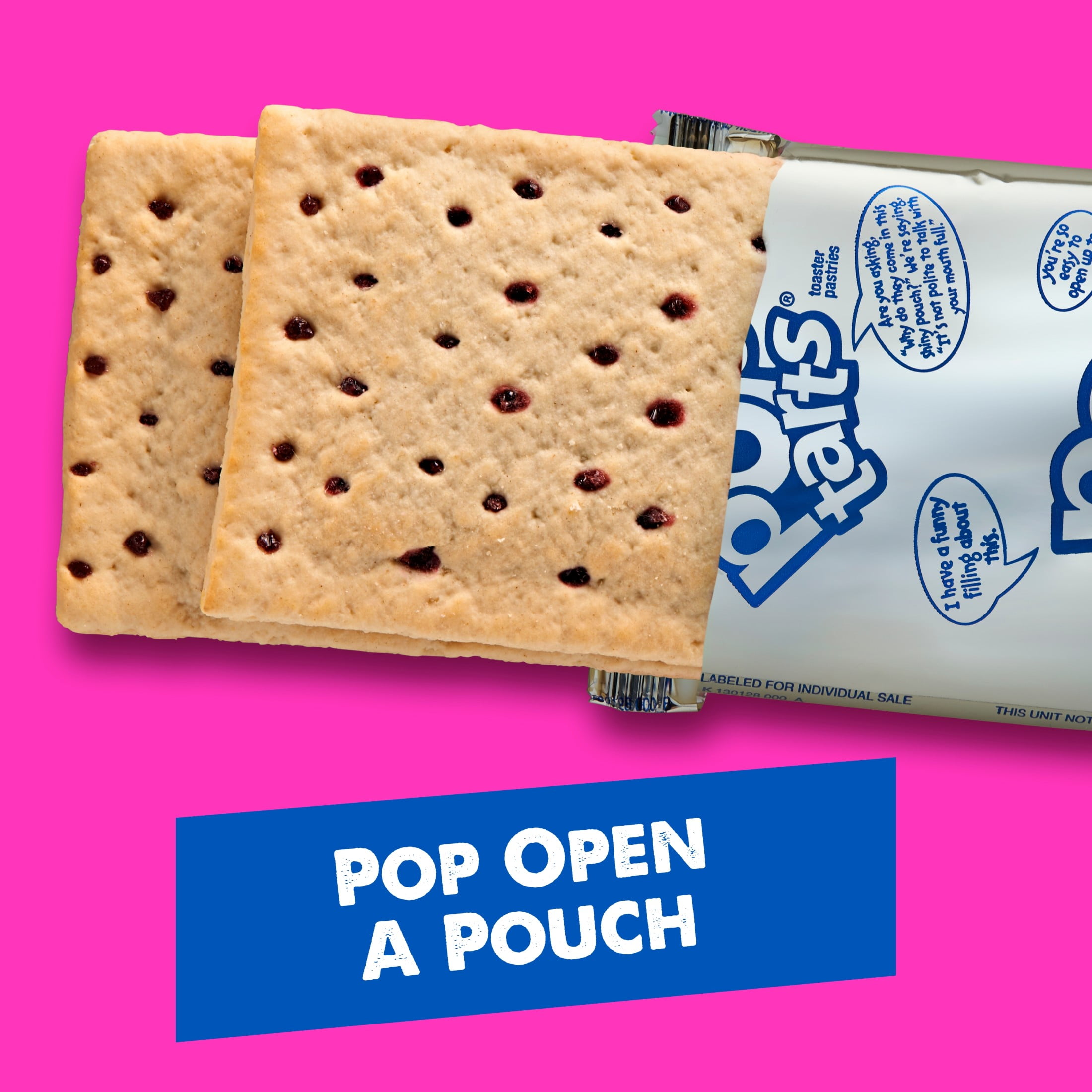 (8 pack) Pop-Tarts Unfrosted Blueberry Toaster Pastries, Breakfast Foods, Shelf-Stable, 27 oz (16 Count)
