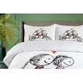 thumbnail image 4 of Ambesonne Love Duvet Cover Sets, Couple Cycling Together, 2-Queen, Black White Scarlet, 4 of 6
