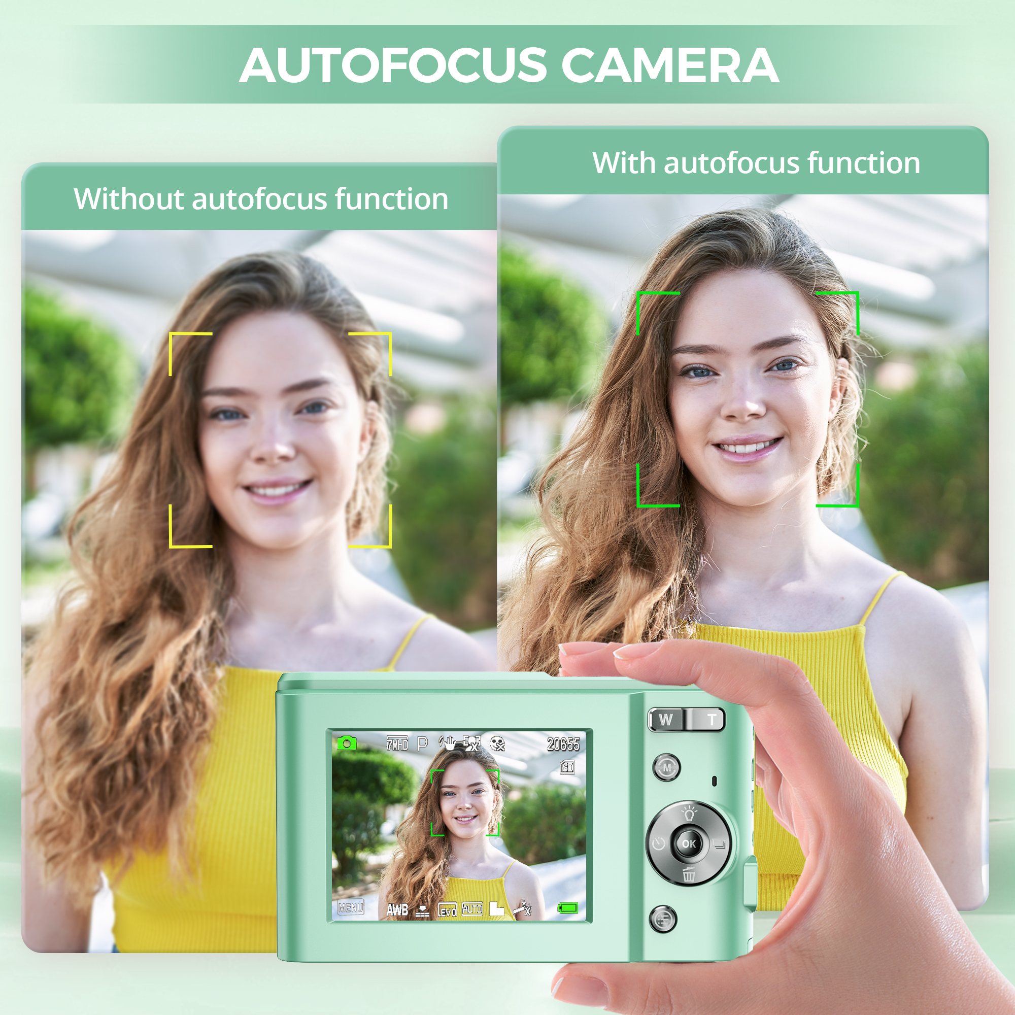Digital Camera Autofocus 1080P, 48MP Webcam Point and Shoot Camera Retro style, Gifts for 8-15 Year