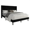 thumbnail image 4 of Home Design Duluth Full Corduroy Velvet Upholstered Platform Bed Frame with Wingback Headboard & Button-Tufted Detail, Black, Easy Assembly, 4 of 11