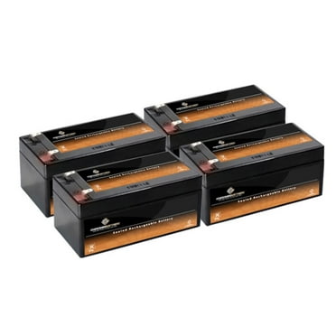 Chrome Battery 12V (12 Volts) 3.5Ah Sealed Lead Acid (SLA) Battery - T1 Terminals - for Zb-12-3.5 (4 Pack)