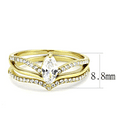 thumbnail image 2 of Women's Gold Princess Crown Engagement Ring with AAA Cubic Zirconia - Size 8, 2 of 5