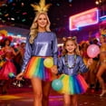 thumbnail image 2 of Afdoent Children Tshirts Carnival Primary And Secondary School Banquet Sequined Loose Long Sleeve T Shirt Dance 14-15 Years, 2 of 4