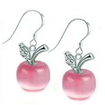 thumbnail image 2 of Jiaroswwei Women Opal Apple Dangle 925 Sterling Silver Zircon Eardrops Hook Earrings, 2 of 7