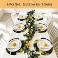 thumbnail image 5 of Yellow Black Round 15 Inch Placemats Set of 4, Modern Abstract Art Botanical HeatResistant Non Slip Place Mats for Dining Table, Wipeable Braided Kitchen Table Mats for Housewarming, 5 of 9